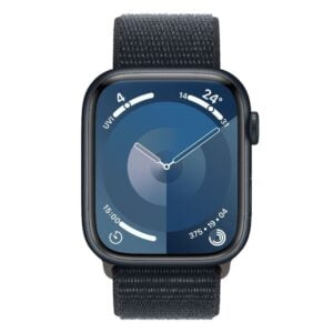 refurbished apple watch series 9 gps 45mm silver with sport loop - midnight