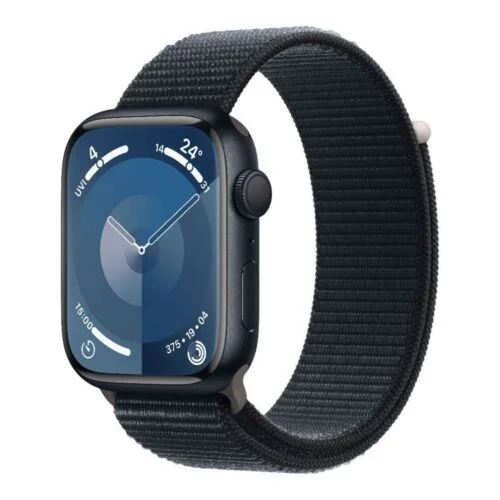 Apple Watch Series 9 renovado, bucle deportivo azul invierno, reloj inteligente avanzado de seguimiento de la salud, caja de aluminio plateada con bucle deportivo azul invierno