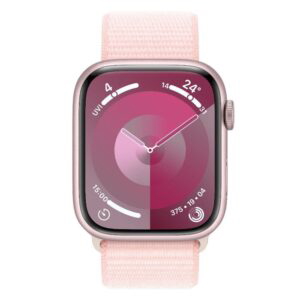 refurbished apple watch series 9 gps 45mm silver with sport loop - Pink