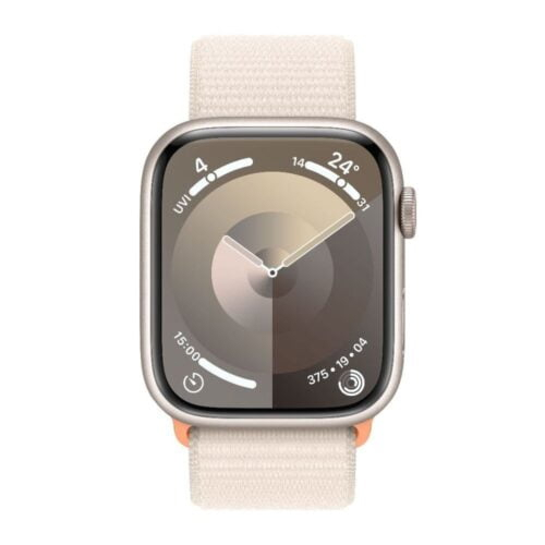 refurbished apple watch series 9 gps 45mm silver with sport loop - Starlight