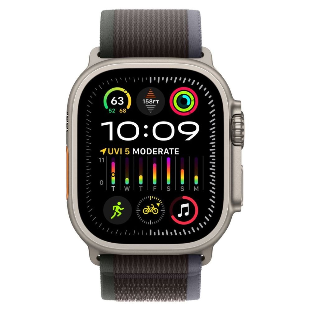 Refurbished Apple Watch Ultra 2 (GPS + Cellular) - Titanium Elegance with Blue/Black Trail Loop - S/M