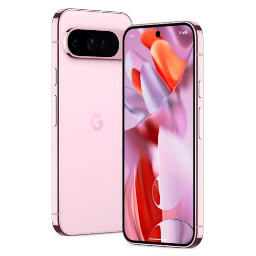 This is the google pixel 9 pro smartphone, in rose color - Phonesrefurb