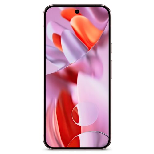 Frontal view of the google pixel 9 pro smartphone, in rose color - Phonesrefurb